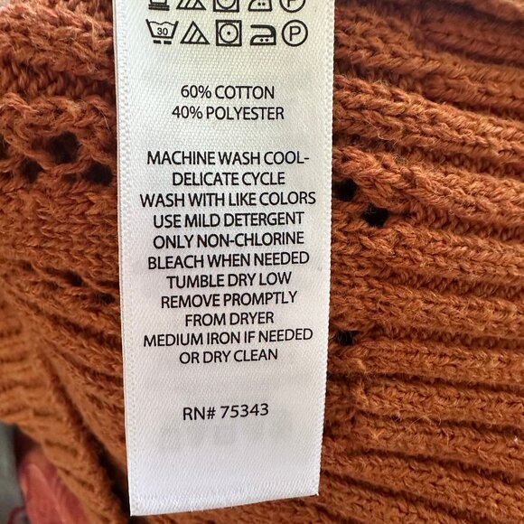 Joie Women's Sweater V Neck Dolman Sleeve Cinnamon/Rust Colored Size Large - Picture 6 of 6